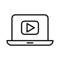 Sticker - Laptop computer video vector icon