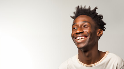 Studio portrait of a black smiling handsome man