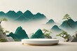 Chinese landscape painting style product display platform