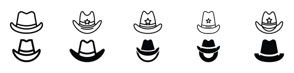 cowboy hat icon, cowboy cap icon, Western cowboy hat icon outline vector in black color. cowboy hat vector clip art, Cowboy hat, Cowgirl hat, cowboy hat icon, vector cowboy hat silhouette