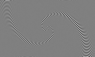 Fototapete - Monochrome Pulsing fiery flower. Optical illusion of movement.