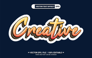 Poster - Creative editable 3d sticker vector text style effect