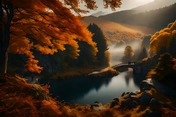 Wall Mural - morning in the mountains
