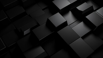 Canvas Print - Abstract background of tiles in black colors technology