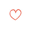 sketched valentines love heart on transparent background