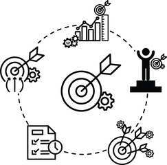 Poster - smart goal target icon vector diagram