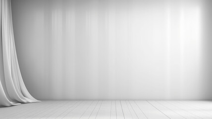 Canvas Print - white and grey gradient wall banner blank studio room