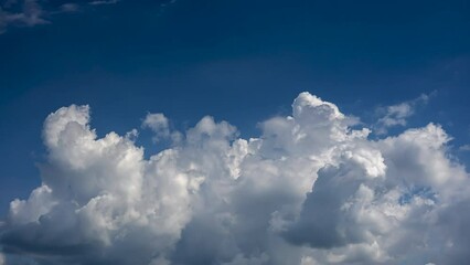 Wall Mural - Time-lapse video of a white cloud flowing in the blue sky