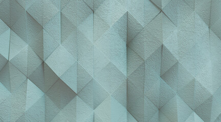 Wall Mural - Random shifted Wall background with tiles. Futuristic, triangle tile pattern Wallpaper with 3D. 3D Render