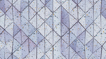 Wall Mural - Random shifted Wall background with tiles. Futuristic, triangle tile pattern Wallpaper with 3D. 3D Render