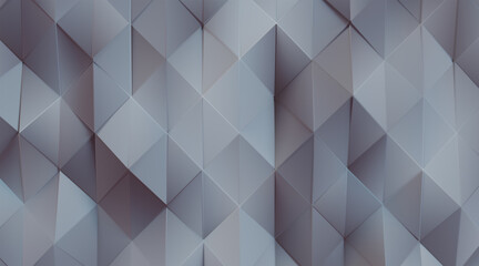 Wall Mural - Random shifted Wall background with tiles. Futuristic, triangle tile pattern Wallpaper with 3D. 3D Render