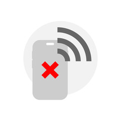 Poster - Wireless Connection Failed with smartphone concept illustration flat design vector. modern graphic element for empty state ui, infographic, icon