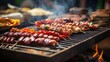 hotdogs outdoor bbq food illustration ribs chicken, steak kabobs, sausages brats hotdogs outdoor bbq food
