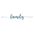 Family cursive script writing svg cut file. Isolated vector illustration.