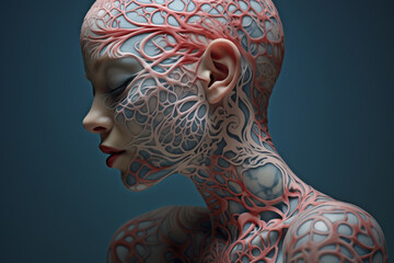 Poster - A stylized digital artwork depicting the intricate patterns formed by horripilation on the skin, turning a physiological response into a visually striking composition.