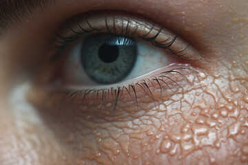 Poster - A close-up image showcasing the natural texture of the skin, with pores appearing as tiny, barely visible dots across the surface.