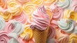 swirl soft ice cream illustration cone sprinkles, toppings frozen, delicious sweet swirl soft ice cream