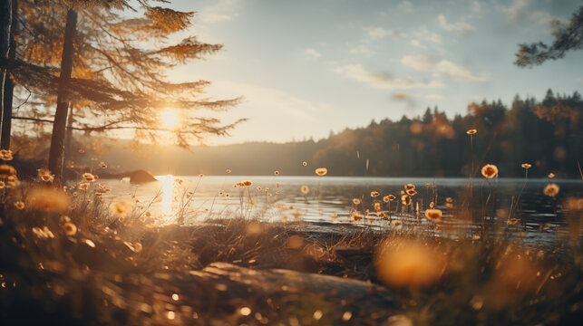 sunrise over the river