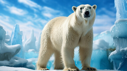 Canvas Print - polar bear cub HD 8K wallpaper Stock Photographic Image 