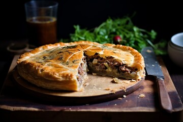 Wall Mural - Tourtière: French-Canadian Meat Pie with Minced Pork and Spices