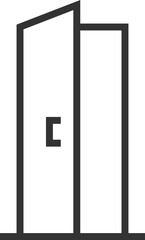 Poster - Close and open door icon vector sign isolated on white.