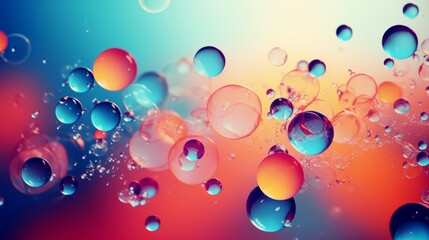 Wall Mural - abstract pc desktop wallpaper background with flying bubbles on a colorful background