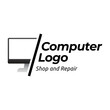 © hilda - Desktop computer logo design isolated on white background
