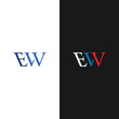 EW logo. E W design. White EW letter. EW, E W letter logo design. Initial letter EW linked circle uppercase monogram logo.