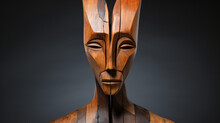Face Carved From Wood