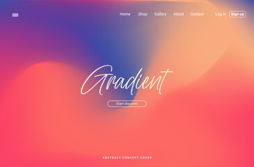 Wall Mural - abstract warm gradient background with red orange and blue colors. mesh soft background with bright 