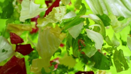 Aufkleber - Super slow motion of rotating fresh lettuce flying up in the air. Filmed on high speed cinema camera, 1000 fps, placed on high speed cine bot, following the target.
