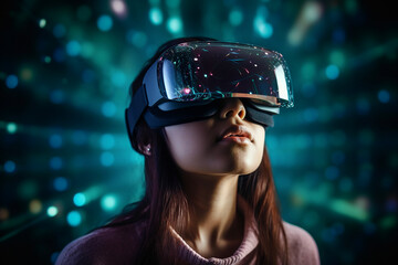 Generative AI conceptual portrait of successful business person man woman hacker programmer in office