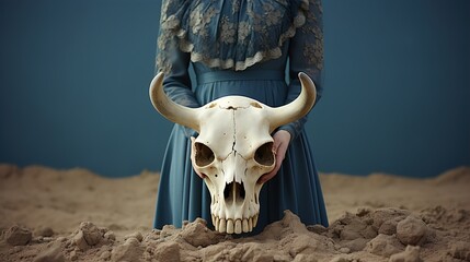 Canvas Print - skull in the desert