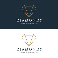 Wall Mural - Creative luxury diamond logo template design. Logo for business, jewelry, brand and company.