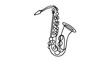 © artisttop - One continuous line drawing of classical saxophone. Wind music instruments concept.