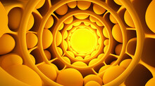3d Render Yellow Balls Abstract Background