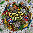 © balabolka - Costa Rica cartoon doodle illustration. Funny local design.