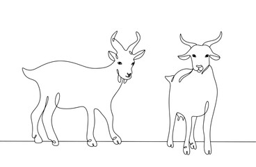 Wall Mural - Goat. One line