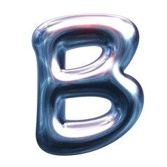 Wall Mural - silver metal font letter b