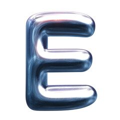 Poster - silver metal font letter e