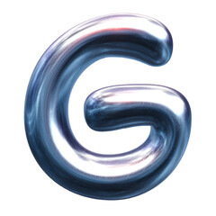 Poster - silver metal font letter g