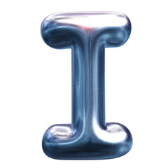Poster - silver metal font letter i