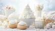 cream white dessert food illustration sugar frosting, cream yogurt, cheesecake macaron cream white dessert food
