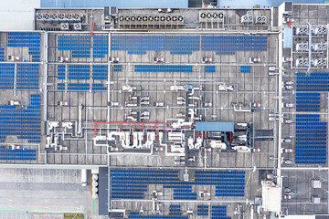 Wall Mural - solar power station at factory rooftop