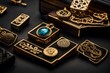 golden jewelry box with jewelry