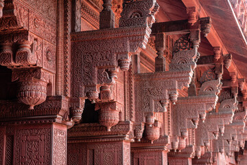 Poster - inside agra red fort, india