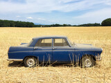 Fototapeta Mosty linowy / wiszący - old car in the field 1