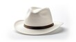 Retro fedora hat on white background