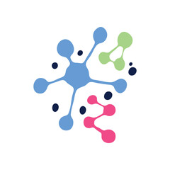 Hand drawn illustration of biological cell network