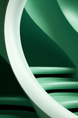 Aufkleber - Rich range and green abstract shapes in a rounded form.